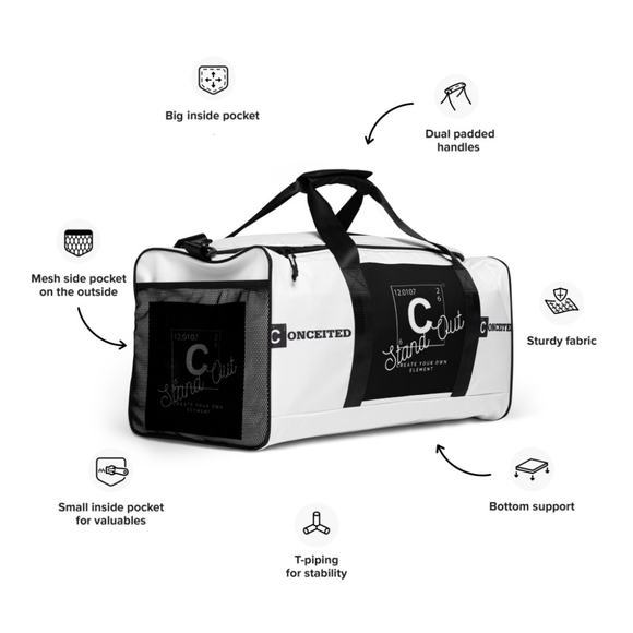 Conceited Apparel Signature Duffel Bag (White/Black) - Picture 2 of 3